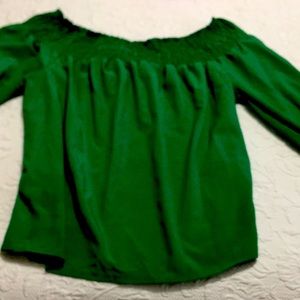 Green elastic shoulder down